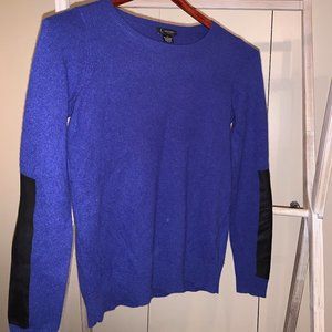 C by Bloomingdales Leather Panel Cashmere Sweater